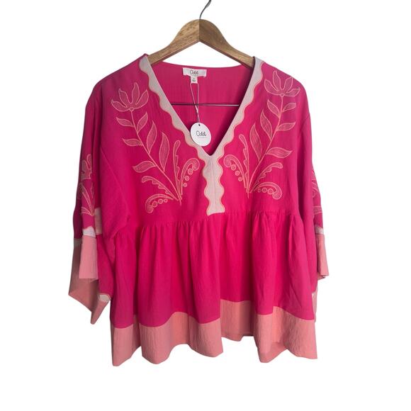 Oddi boho-chic embroidered peplum top - Picture 4 of 16